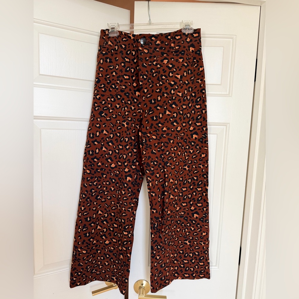 Maeve Colette Knit Brown and Black Animal Print Pants